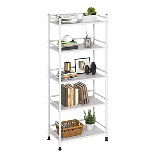 Ghqme Metal Standing Bookshelf Space Saver, Storage Tower Rack For Kitchen Bathroom, Storage Shelving Unit Organizer, Outdoor Flower Stand Storage Rack Shelves Bookcase For Home Office #TOP4
