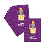 Carte Saint Nicolas Enfant — 8 Cartes Postales ➽ 3 Formats Dispos — Carte Bonne Saint Nicolas Sur Fond Violet