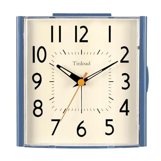 4.7" Vintage Retro Analog Alarm Clock, Super Silent Non Ticking Clock with Night Light, Snooze, Battery Operated, Simply Design, for Living Room, Bedroom, Bedside, Desk, Gift Clock