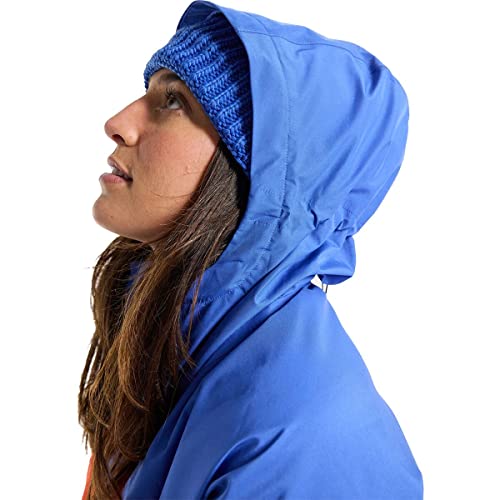 Burton Jaqueta Anoraque Feminina Padrão Fronha Gore-TEX 2L, Azul Amparo/Laranja Tetra, Médio