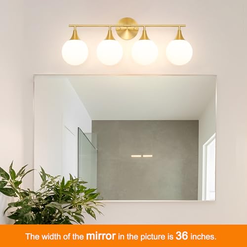 Image of Daunton Modern Brushed Gold Bathroom Vanity Light - Energy Efficient G9 Base Bathroom Lighting Fixtures Over Mirror, Anti-Glare 26 Inch Soft Illumination for Makeup & Shaving, Stylish and Affordable
