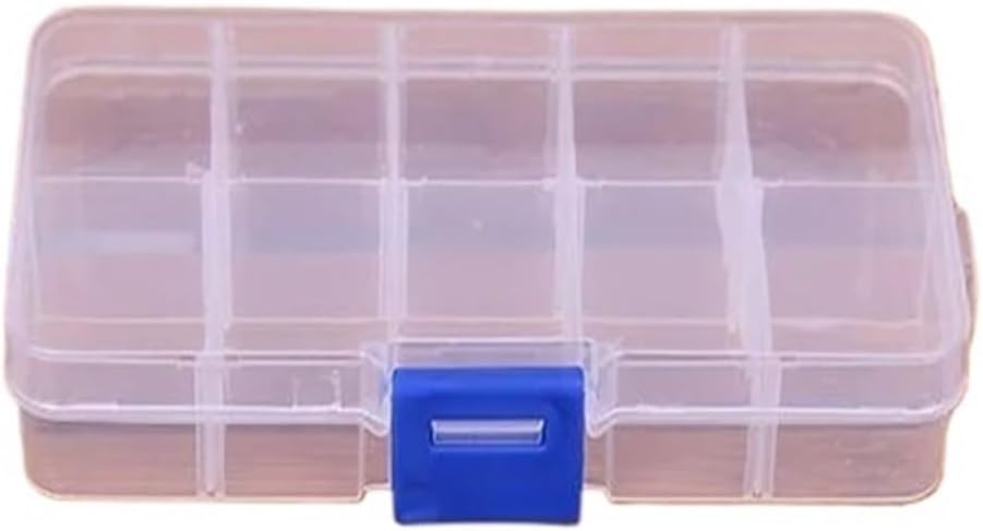 1pcs Plastic 6/8/15 Storage Boxes Slots Adjustable Packaging Transparent Tool Case Craft Organizer Box Jewelry Accessories(2")