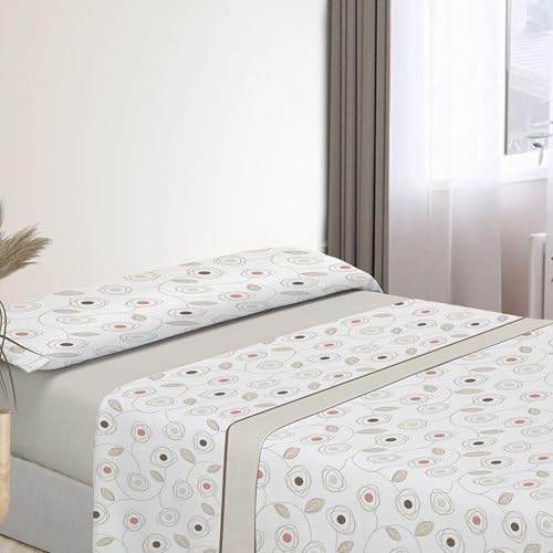 DALINA Textil - Juego de Sábanas Pirineo 4 Piezas para Cama de 180 - Sábana Polar para Invierno Cama Matrimonio, Bajera Ajustable 180x200x25cm, Encimera 230x260cm y 2 Fundas Almohada 45x85cm