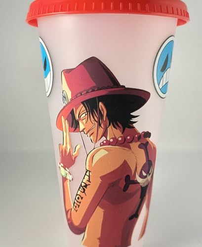 Genérico Magic tumbler with lid and straw - portgas d. ace - anim...