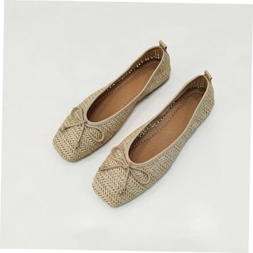 Zapatos de abuela retro tejidos planos para mujer: calzado casual cómodo corte bajo 7