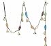 Amazing Chime with Twelve Polished Brass Bells 0.75" High with Beautiful Beads on 48" Long String