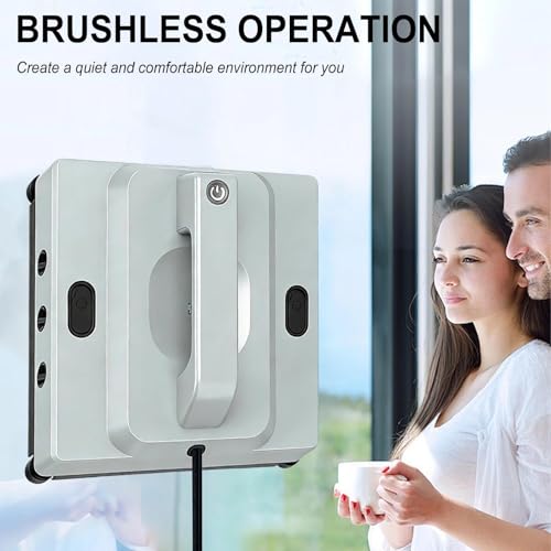 Fensterputzroboter mit 100ml Wassertank, 8000Pa Automatischer Fensterreiniger, 6 Düsen Wassernebel, 4 Reinigungsmodi, Intelligente Wegplanung, Randerkennung, Inklusive 3 Reinigungstüchern