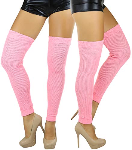 Image of ToBeInStyle Women's Long Over The Knee Leg Warmers Bright Thigh High