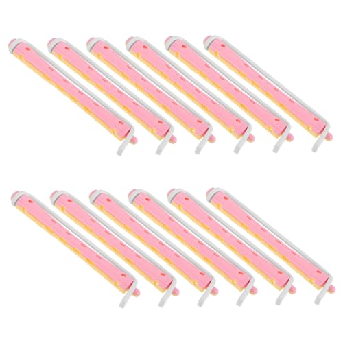 GANAZONO 12Pcs Flexible Hair Rollers Perm Rods for Women Lightweight Portable Curling Tools for Long Hair for Home Travel Use