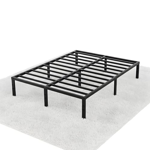 18 Inch Twin Size Metal Platform Bed Frame with Corner Legs, Storage Space Under High Bed Frame...