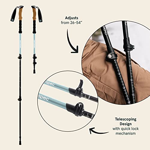 Retrospec 4882 Solstice Trekking & Ski Poles For Men & Women - Aluminum W/Cork Grip - Adjustable & Collapsible Lightweight Hiking, Walking & Skiing Sticks thumb #1