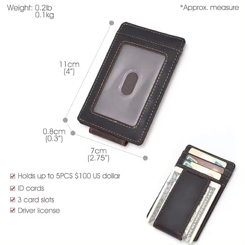 Personalized Leather Magnetic Money Clip Wallet Custom Engraved Slim Front Pocket Card Holder for Men RFID Blocking Minimalist Gift for Him Father's Day Groomsmen4