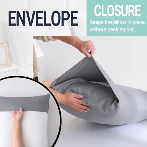 ZPECC Pillow Cases Bulk 24 Pack - Queen Pillowcases with Envelope Closure, Soft Brushed Microfiber Pillow Cover for Hotel Airb&bs Hospital Bedding Essential, Gray