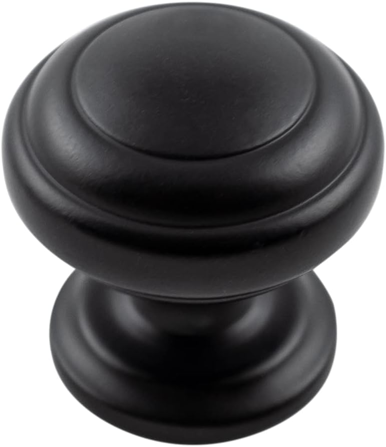 Hickory Hardware P2283-MB-10B Zephyr Collection Knob 1-1/4 Inch Diameter Matte Black Finish (10-Pack)