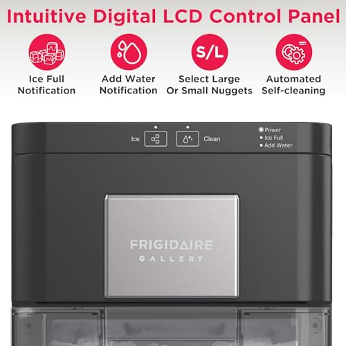 FRIGIDAIRE Gallery Countertop Crunchy Chewable Nugget Ice Maker, 44lbs per Day, Auto Self Cleaning, 2.0 Gen, Black