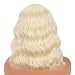 BERON 14 Inches Blonde Wig for Women Short Curly Wig Blonde Wigs with Bangs Bob Blonde Wigs for Daily Party Hairnet Include