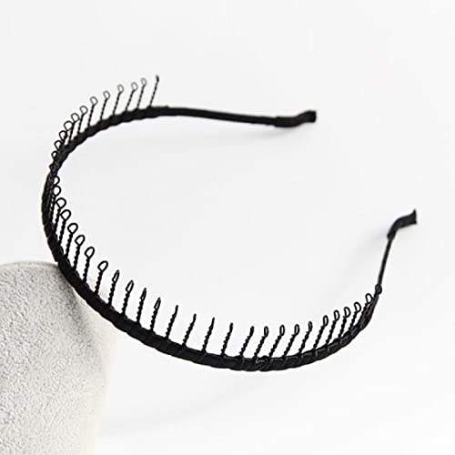 Kimuwhi 3Pcs Fashion Hair Hoop Teeth Comb Hair Bands For Women Short Hair Headbands Non-Slip Hairband Metal Hair Accessories (No Rhinestone) #TOP3
