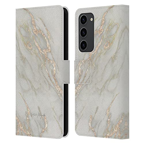 Étui Portefeuille en Cuir Marbre Métallique pour Protéger Votre Samsung S23+