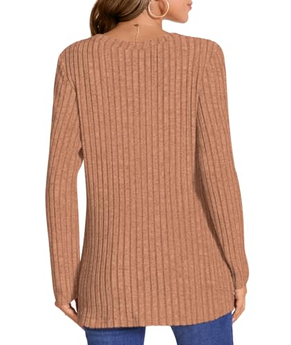 Image of HOTGIFT Women's Pullover Sweaters Winter Tunic Tops Long Sleeve Crewneck Shirts Casual Comfortable Blouse