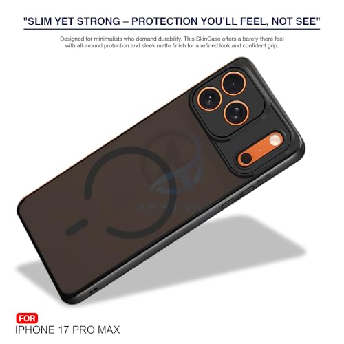 Image of AESTMO iPhone 17 Pro Max Back Cover | 360 Protection | Matte Frosted Hard Back Translucent | Compatible with MagSafe Accessories (MagSafe Matte Hard Black Bumber)