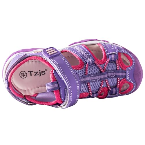 Image of TZJS Girls Boys Sandals Kids Closed Toe Outdoor Hiking Sandal Lightweight Athletic Adjustable Straps Summer Shoes for Toddler /Little Kid