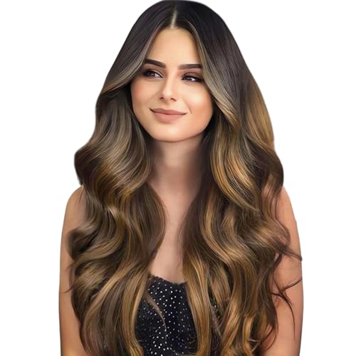 Image of WENNALIFE Tape in Hair Extensions Human Hair, 40pcs 100g 22 inch Ombre Dark Brown to Light Chestnut Brown Real Human Hair Straight Tape in Extensions Invisible Reusable Hair