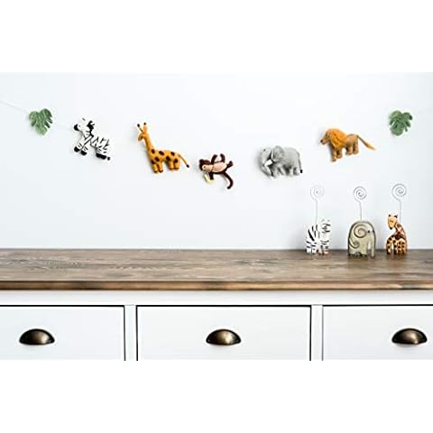 Jungle Safari Banner Nursery Decor Wild Animals Handmade Felt Garland Cover