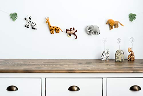 Image of Jungle Safari Banner Nursery Decor Wild Animals Handmade Felt Garland
