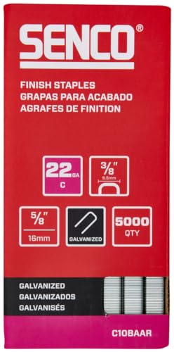 Agrafes finition SENCO C10BAAR calibre 22 de 1,5 cm pour agrafeuse pneumatique lot de 5000