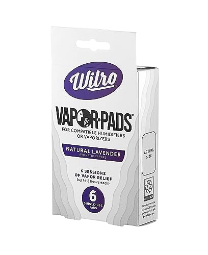 Wilro Calming Lavender Vapor Pads, Refill Pads for Humidifiers, Vaporizers and Waterless Plug-Ins, 6 Count, Made in The USA