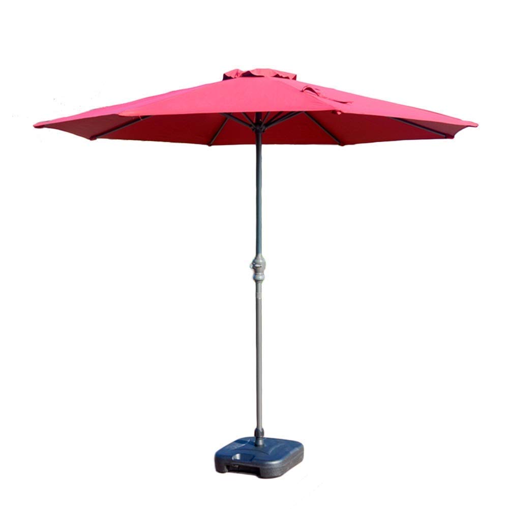 HCZKIUJY Beach Parasol Portable Parasols 9' Patio/Garden Umbrella With Crank, Perfect For Outdoor Yard, Beach Commercial Event Market, Camping, Swimming Pool Side, (Winred A)