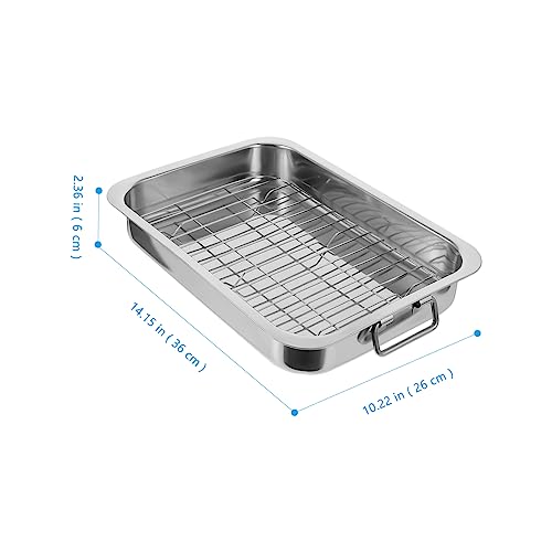 Plat à rôtir multifonctionnel avec grille pour four de cuisine en acier - 8