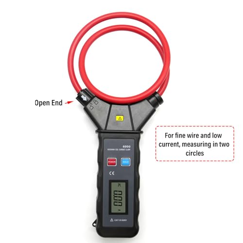 Zerodis Stromzangen-Multimeter, Wechselstromzangen-Multimeter mit Hintergrundbeleuchtetem LCD-Display für Strommessungen an Stromführenden Leitungen, NCV-Erkennung, 0–5000 A, 6000 V,