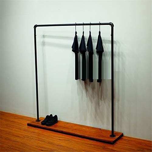Industrial Clothes Rack for Drying, Iron Art Design with Solid Wood and Metal, Ideal for Shops and Home Coat Hanging（A Style,180 * 120CM）