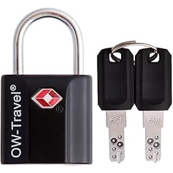 Candados De Seguridad Con Llave Maestra OW-Travel Candado con Llave TSA. Cerraduras para maletas. Candado para Taquilla. Candados para mochilas y maletas. Candado Taquilla Gimnasio. TSA candado seguridad equipaje con Llaves Negro 1
