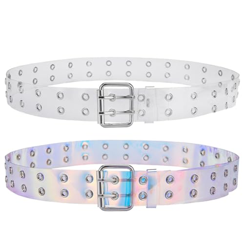 GALPADA 2pcs Leather Belt Retro Casual Band Air Colorful Design Unisex Fit for Jeans Pants and