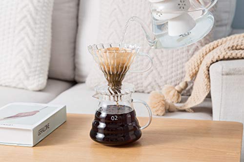 Glass Pour Over Coffee Maker Brew 1-4 Cups,Pour Over Coffee Dripper and Pot Heat Resistant Come with Filter Paper 2 Gallery Image Glass Pour Over Coffee Maker Brew 1-4 Cups,Pour Over Coffee Dripper and Pot Heat Resistant Come with Filter Paper 2 Gallery Image