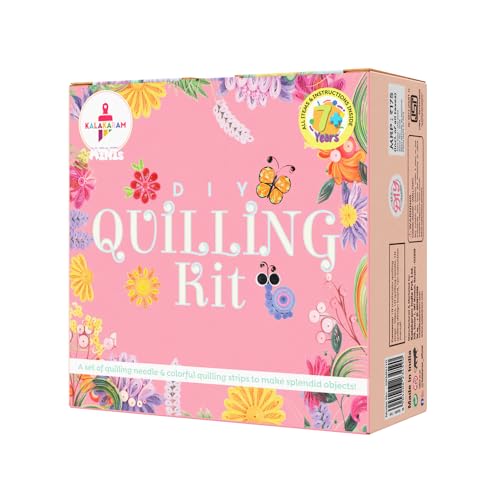 Image of Kalakaram Mini DIY Quiiling Craft Kit | DIY On-The-Go Art & Craft Activity Kit for Kids | Qulling Paper Strips for Stars | Birthday Return Gift & Party Favor for Girls & Boys Ages 4, 5, 6, 7 Years