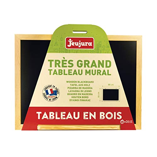 JeuJura 8780 - Pizarra Mural de madera, color negro grande, 88 x 66 cm