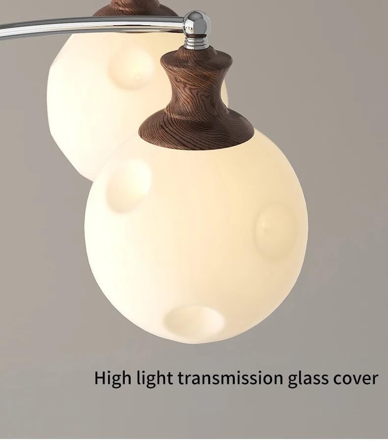 Nordic Creative Glass Ball Chandelier Living Dining Table Bedroom Study Restaurant LED Home Lighting Fixture Metal Pendant Light,Modern Pendant Light(8 Heads)