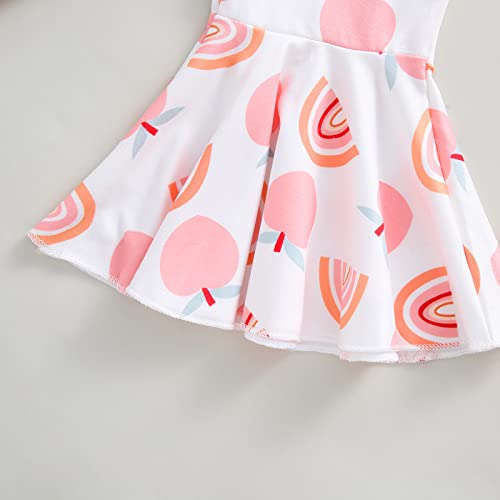Newborn Infant Baby Girl Outfits Peach Short Sleeve Romper T-Shirt Tops Bell Bottom Pants Set Summer Clothes (Pink, 18-24 Months) #TOP4