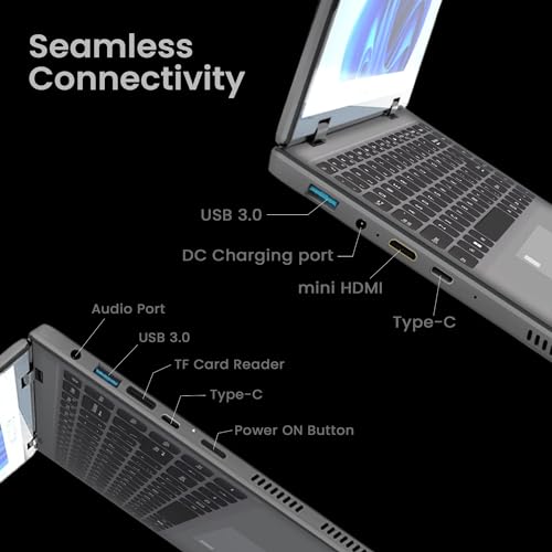 thunderb Laptop 2 em 1 com tela sensível ao toque de 14 polegadas Yoga 360° conversível | Windows 11