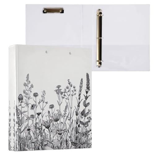 Classeur 3 anneaux ronds 3,8 cm pour 200 feuilles avec 3 poches intérieures - Modèle Blanc