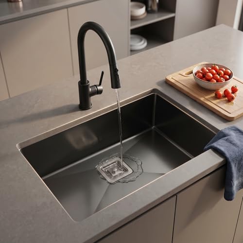 Image of InArt 304 Grade Stainless Steel Single Bowl Handmade Kitchen Sink 2mm Thickness High Grade Stainless Steel with Coupling and Fruit Basket (24 inch X 18 inch X 9 inch Inches)