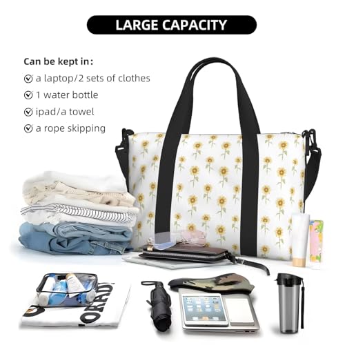 Sac de voyage tournesol pour homme et femme grand format imprimé