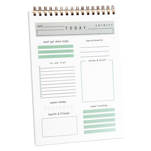 Teupyon Cuaderno para el trabajo, bloc de notas de lista de verificación, accesorios de seguimiento de tareas, organización de trabajo, organizador diario para oficina en casa, planificador