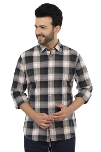 Image of SUMMER LINE Men's 100% Cotton Checked Casual Shirt | Full Sleeve | Regular Fit | Soft & Breathable | Available in Sizes M-6XL