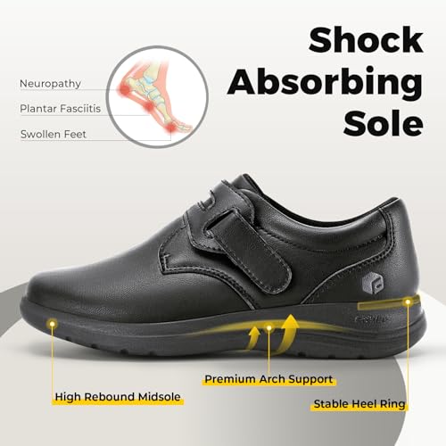 FitVille Wide Walking Shoes for Women Diabetic Dress Shoes with Arch Support Casual Orthopedic Vegan Leather Loafers Shoes All-Day Comfort3