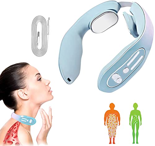 EMS Hals Akupunkte Lymphvity Massagegerät Gerät, Ems Neck Acupoints Massager Device, Nacken-Massagegerät EMS, Intelligent Neck Massager with Heat, intelligente Nackenmassage mit Wärme (1PCS) Cover