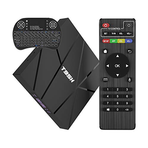 2020 Android TV Box 10.0 con Mini Teclado Inalmbrico, T95H 1GB RAM 8GB ROM Allwinner H616 Quad-Core Smart Box 64-bit, Soporte 6K, H.265, 3D, 2.4G WiFi, 10 / 100M Ethernet, etc.